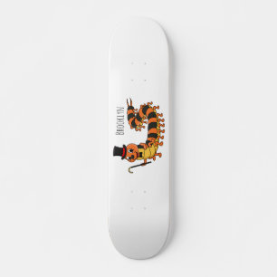 Cute grappige centipede cartoon illustratie skateboard