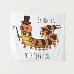 Cute grappige centipede cartoon illustratie wandkleed