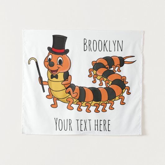 Cute grappige centipede cartoon illustratie wandkleed (Voorkant (horizontaal))