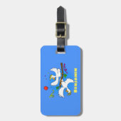 Cute grappige cockatoeages cartoon bagagelabel (Voorkant verticaal)