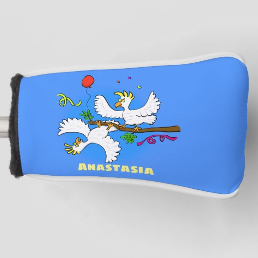 Cute grappige cockatoeages cartoon golfheadcover (Voorkant)