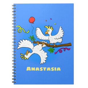 Cute grappige cockatoeages cartoon notitieboek