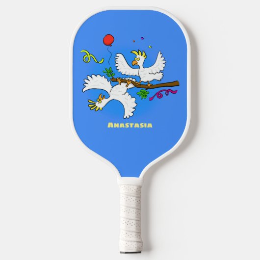 Cute grappige cockatoeages cartoon pickleball paddle (Voorkant)