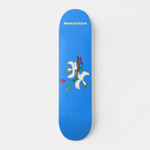 Cute grappige cockatoeages cartoon skateboard