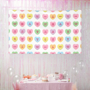 Cute grappige conversatieharten feest achtergrond spandoek