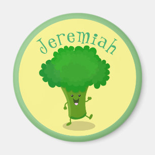 Cute grappige dansende broccoli cartoon illustrati magneet
