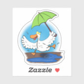 Cute grappige dansende eend cartoon illustratie sticker (Vel)