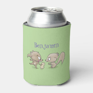Cute grappige eekhoorns cartoon illustratie blikjeskoeler