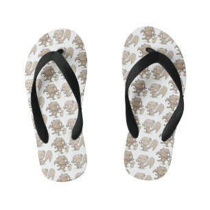 Cute grappige eekhoorns cartoon illustratie kinder teenslippers
