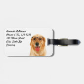 Cute grappige Golden Retriever hond Bagagelabel (Achterkant horizontaal)