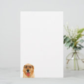 Cute grappige Golden Retriever hond Briefpapier (Staand voorkant)