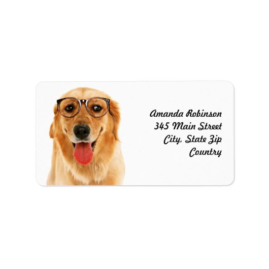 Cute grappige Golden Retriever hond Etiket (Voorkant)