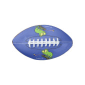 Cute grappige groene chameleon lizard cartoon american football (Voorkant)