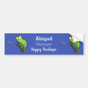 Cute grappige groene chameleon lizard cartoon bumpersticker