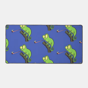Cute grappige groene chameleon lizard cartoon bureaumat