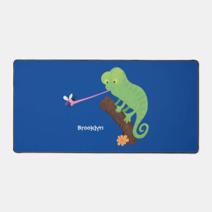 Cute grappige groene chameleon lizard cartoon bureaumat