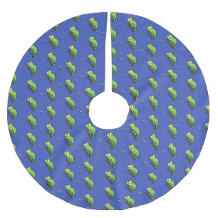 Cute grappige groene chameleon lizard cartoon kerstboom rok