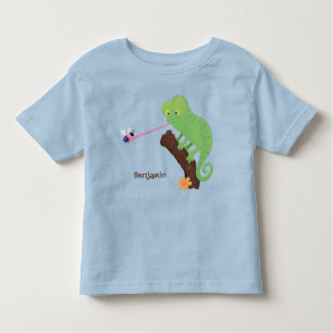 Cute grappige groene chameleon lizard cartoon kinder shirts