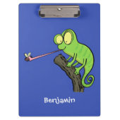 Cute grappige groene chameleon lizard cartoon klembord (Voorkant)