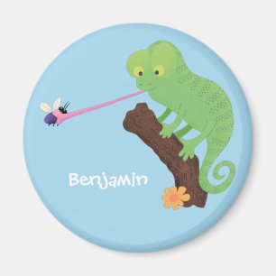 Cute grappige groene chameleon lizard cartoon magneet