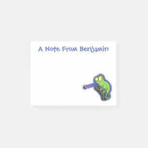 Cute grappige groene chameleon lizard cartoon post-it® notes