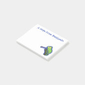 Cute grappige groene chameleon lizard cartoon post-it® notes (Schuin)