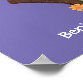 Cute grappige groene chameleon lizard cartoon poster (Hoek)