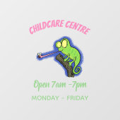 Cute grappige groene chameleon lizard cartoon raamsticker (Vel)