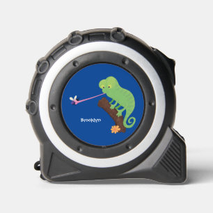 Cute grappige groene chameleon lizard cartoon rolmaat
