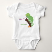 Cute grappige groene chameleon lizard cartoon romper (Voorkant)