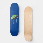 Cute grappige groene chameleon lizard cartoon skateboard (Voorkant)