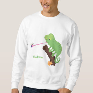 Cute grappige groene chameleon lizard cartoon trui