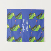 Cute grappige groene chameleon lizard cartoon wandkleed (Voorkant (horizontaal))