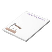 Cute, grappige hamer en nagels cartoon illustratie notitieblok (Gedraaid)