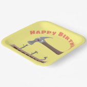 Cute, grappige hamer en nagels cartoon verjaardag papieren bordje (Gebogen)