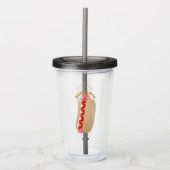Cute grappige hotdog Weiner cartoon Acryl Drinkbeker (Voorkant)