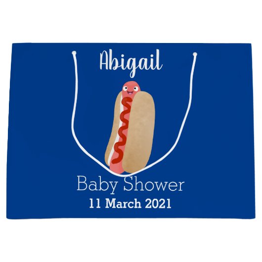 Cute grappige hotdog Weiner cartoon Groot Cadeauzakje (Voorkant)