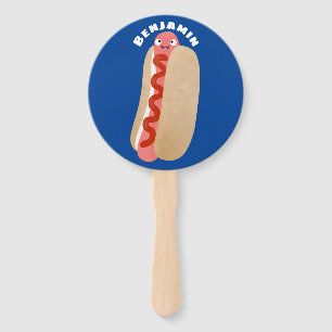 Cute grappige hotdog Weiner cartoon Handwaaier