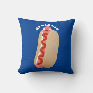 Cute grappige hotdog Weiner cartoon Kussen