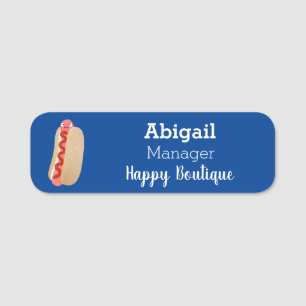 Cute grappige hotdog Weiner cartoon Naamplaatje