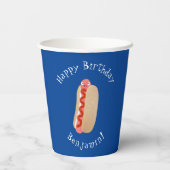 Cute grappige hotdog Weiner cartoon Papieren Bekers (Achterkant)