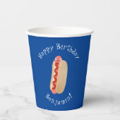 Cute grappige hotdog Weiner cartoon Papieren Bekers (Voorkant)
