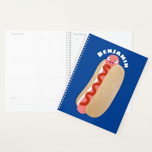 Cute grappige hotdog Weiner cartoon Planner (Display)