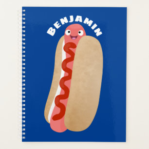 Cute grappige hotdog Weiner cartoon Planner