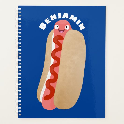 Cute grappige hotdog Weiner cartoon Planner (Voorkant)