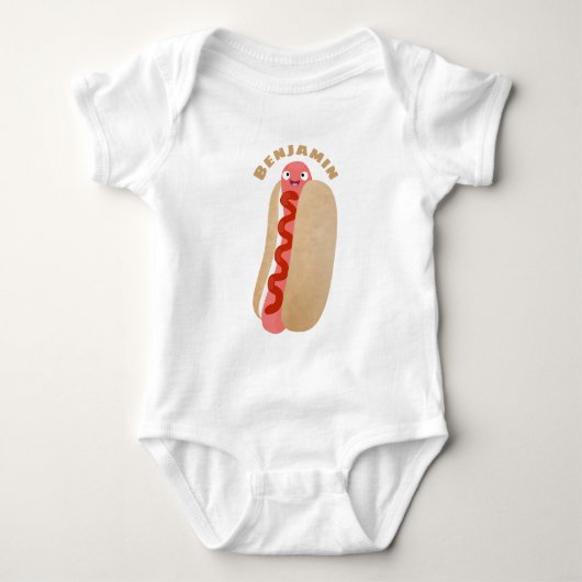 Cute grappige hotdog Weiner cartoon Romper (Voorkant)