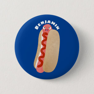 Cute grappige hotdog Weiner cartoon Ronde Button 5,7 Cm