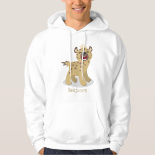 Cute grappige hyena lachende cartoon illustratie hoodie