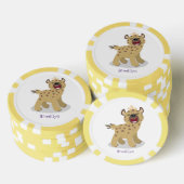 Cute grappige hyena lachende cartoon illustratie poker chips (Opstapeling)
