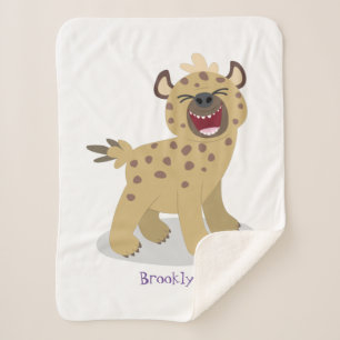 Cute grappige hyena lachende cartoon illustratie sherpa deken